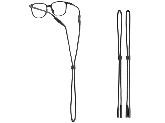 ISIMEE 2-Pack Adjustable Eyeglass Holder Strap, Fits 5-12mm Temple Arms Lightweight Nylon & Soft Silicone, Adjustable Length, Great for Cycling,...