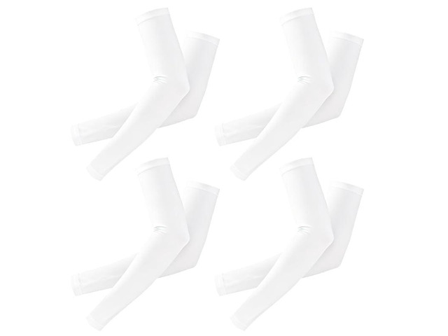 PLumeLux Arm Sleeves UV Sun Protection Cooling Sports Compression Sleeves for Men & Women 4 Pairs