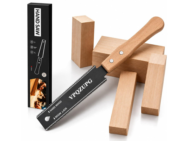 Japanese Hand Saw, 6-Inch Ryoba Pull Saw, 17/11 TPI SK5 Blade, Black Flexible SK5 double-edge blade for flush cuts, hardwood, softwood, joinery,...