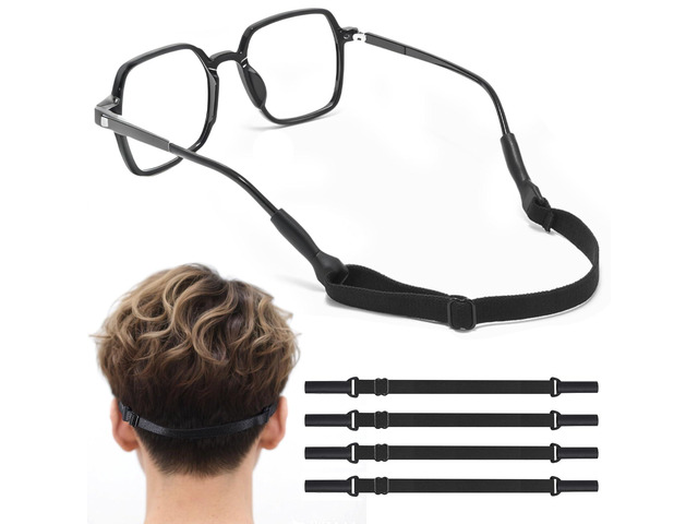 feehope 4 Pack Adjustable Eyeglass Retainer Straps 8.5 to 12.5 Inch Anti Slip Glasses Straps, Suitable for Eyeglasses, Sunglasses, Outdoor Sports...