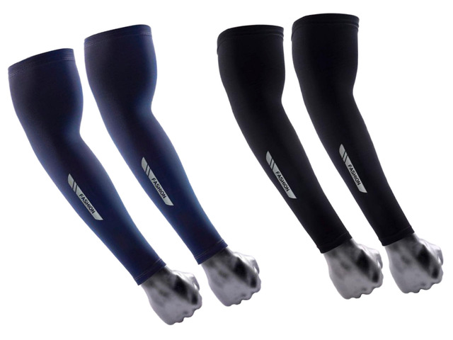 INOGIH Summer UV-Sun-Protection Cool-Arm-Sleeves,Outdoor Sports Ice-Silk Sun-Block Compression-Arm-Sleeves for Men Women
