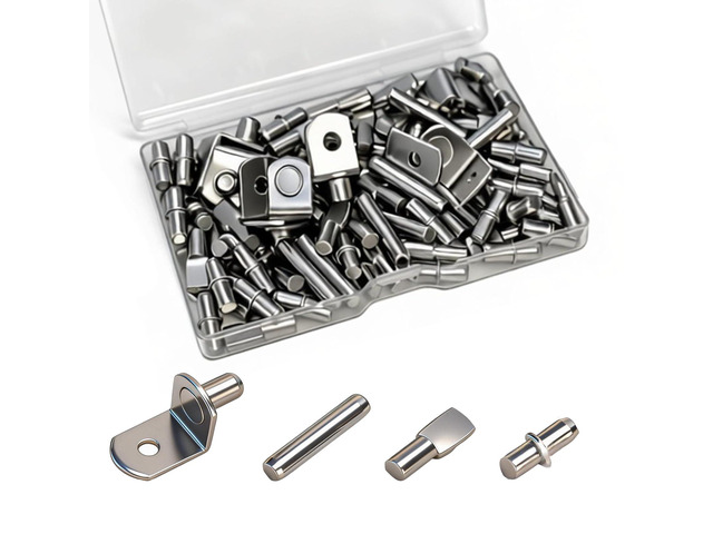 104PCS Shelf Pins Kitchen Cabinet, Premium 4 Styles Kitchen Cabinet Shelf Support Pins, Metal Shelf Support Pegs - Cabinet Shelf Bracket Pegs Shelf...