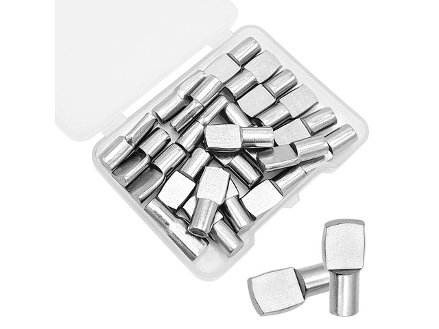 22 Pcs Shelf Pins Pegs,1/4 Inch Diameter Spoon Shape Nickel Plated Shelf Support Pegs,Bookshelf Pegs for Shelves,Cabinet Shelf Bracket Pegs Shelf...