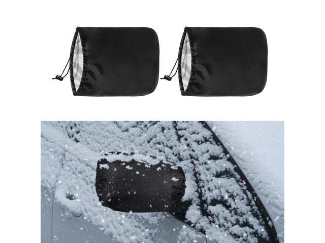2PCS Car Side Mirror Covers - Waterproof Snow Mirror Cover Protects from Ice Snow Frost Dew Rain Bird Poop - Silver Coated Rearview Protection...
