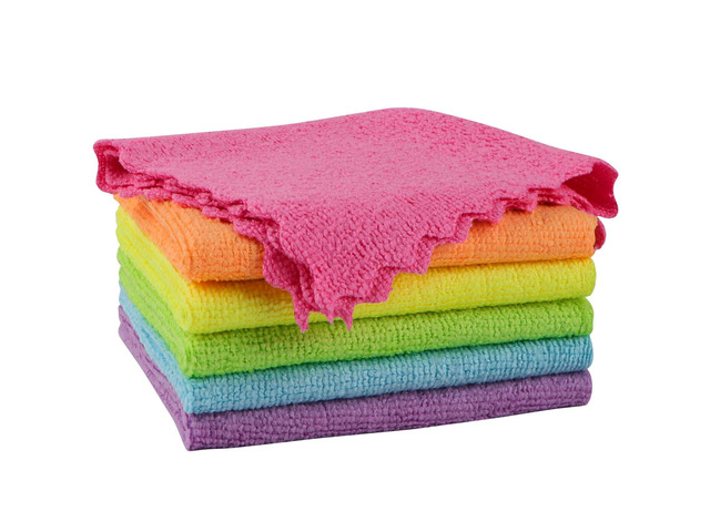 Orighty Microfiber Cleaning Cloth 6 Pack, Cleaning Rags 12x11 inch Microfiber Towels for Cars, Highly Absorbent Household Cleaning Supplies,...