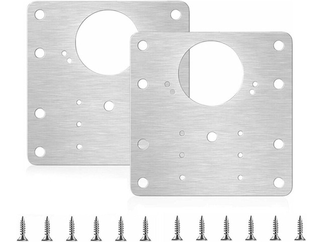 2 Pack. Cabinet Hinge Repair Plate,Stainless Steel Hinge Repair Brackets Kit,Kitchen Cupboard Door Hinge Repair Plate Kit Includes Fixing...
