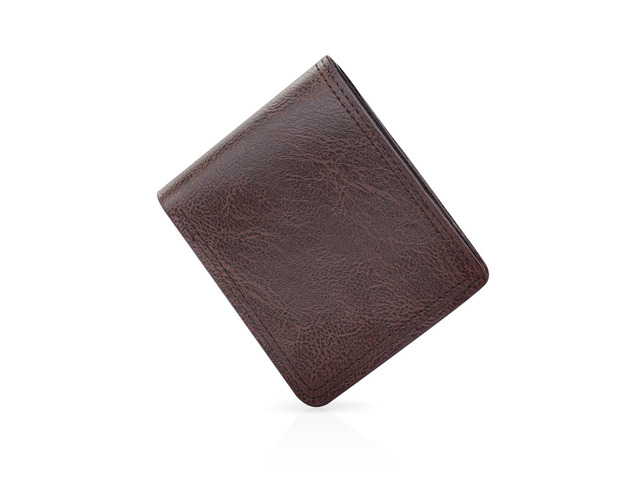 Energather Wallet for Men, PU Leather Slim Wallet with Zipper Coin Pocket and Snap, Minimalist Mens Wallet with 5 Card Slots and ID Window (Dark...