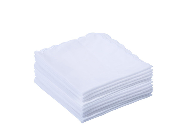 emlstyle Women Handkerchiefs Cotton Hankies Pocket Square Towel White 12 Pack