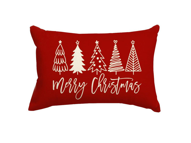 Christmas Pillow Covers 12x20,Outdoor Christmas Tree Red Lumbar Merry Xmas Decor for Holiday Couch Sofa,No Insert,Durable Polyester,Fit 12x20...