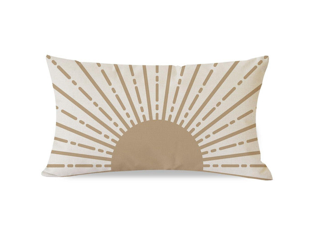 PANDICORN Sunshine Sun Throw Pillow Cover 12x20 Inch Beige Outdoor Spring Summer Boho Decorations Cute Lumbar Decorative Cushion Case for Home...