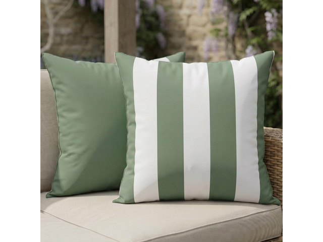 Outdoor Pillows Set of 2 - Waterproof 18x18 Throw Pillow Covers Durable Weather Resistant Cushions for Porch and Patio Furniture Decor - Fits...