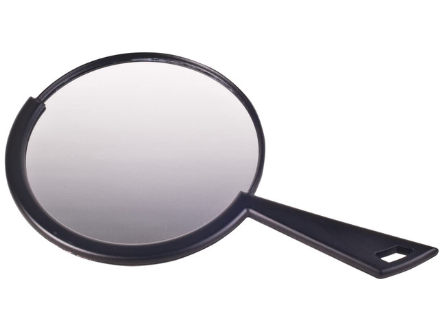 Cricket Deco Salon Small Hand Mirror, Round, 6.5' x 6.5', Black Handheld Styling Mirror, For Hair Stylists and Barbers, Ergonomic Comfortable...
