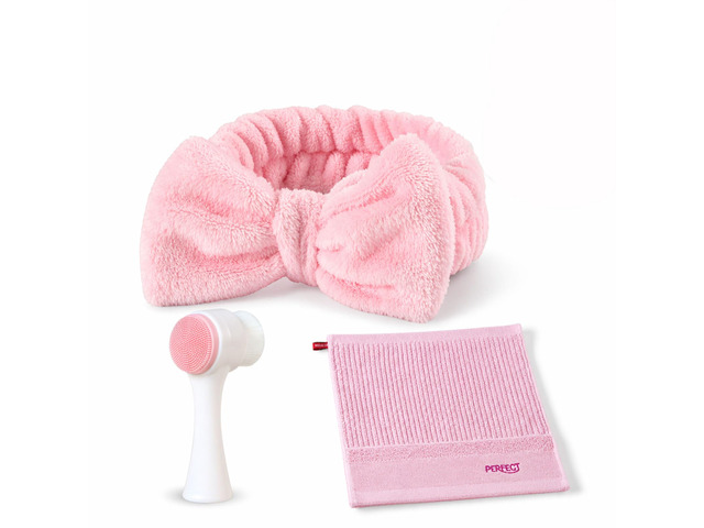 Face Washing Kit - Spa Headband - Face Brush - Face Towel - Morning Routine Facial Cleansing Set - Makeup Headband Keeps Hair Back - Face Brush...