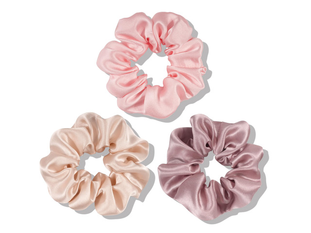 100% Mulberry Silk Scrunchies for Women, Hair Ties No Damage 3 Pack