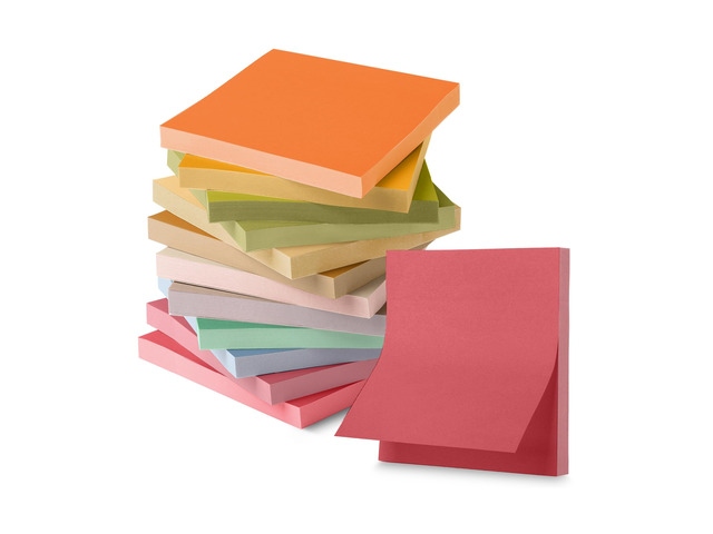 Sticky Notes, 3'x3', 12 Pads, 720 Sheets Autumn Carnival Color Palette, Sticky Notes Bulk, Self-Stick Note Pads, Perfect for Office, School, Home