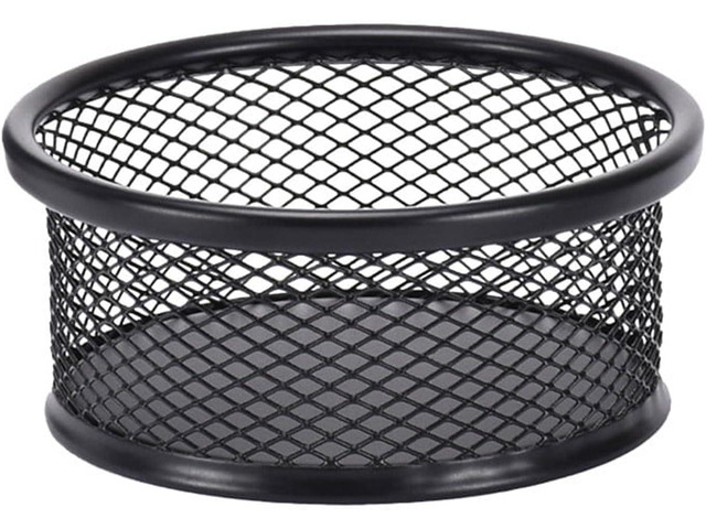 Black Metal Paper Clip Holder Mesh Paperclip Bowl Binder Clip Dispenser Desk Bobby Pin Container Organizer for Home Office Classroom School Desk...