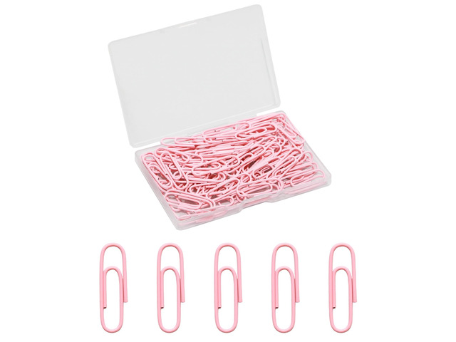 Pocoxll 100 Pcs Pink Paper Clips, 1.1 Inch (28mm) Colorful Paperclips Vinyl Coated, Colored Paper Clips, Rust Proof, for Office, School, DIY,...