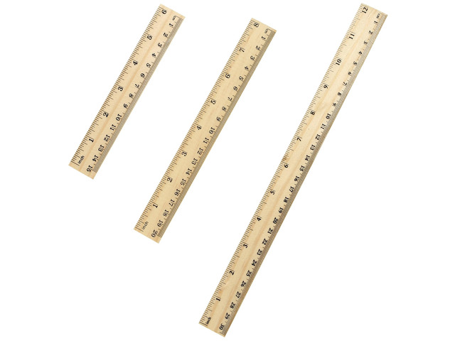 3 Pack Wooden Ruler Set, 6, 8, 12 Inch Rulers, High-Quality Metric Ruler, Easy to Read, mm, Sturdy and Durable Straight Edge for Drawing, Home,...