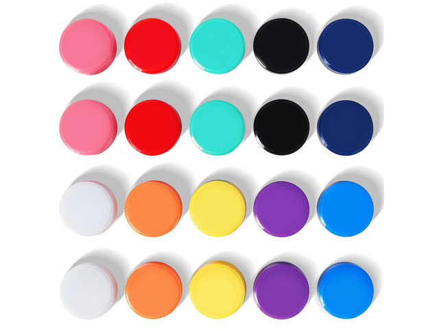 QOJOPU Fridge Magnets, 20 Pack 10 Colors Small Strong Round for Whiteboard Heavy Duty Mini Cute Funny Refrigerator Magnets for Whiteboard,...