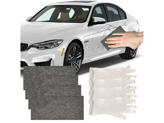4PCS Nano Sparkle Cloth Car Scratch Remover, Magic Wipes Cleaning Cloth, Nanosparkle Cloth for Car Scratches, Removes Water Spots & Swirl Marks...