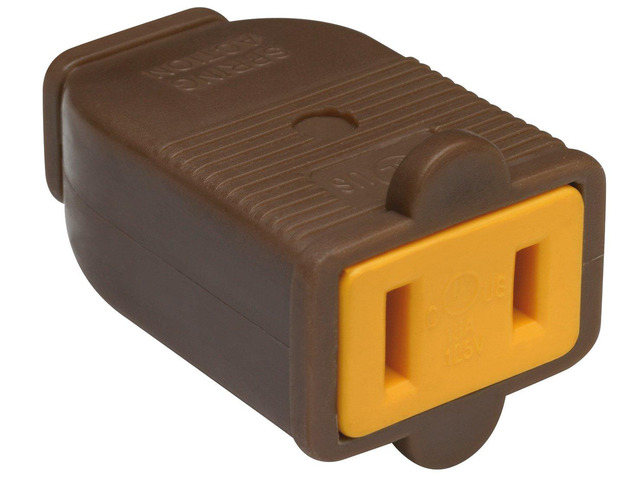 Pass & Seymour SA155CC10 Residential Straight Blade Connector 15-Amp 125-volt Two Pole Two Wire, Brown (1 Count)