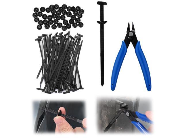XANGNIER Extra-Long 5.9' Nylon Universal Cable Tie Buckles with Wire Cutter Multipurpose Self Locking Zip Tie Clips Automotive,Snap Fit Nylon...