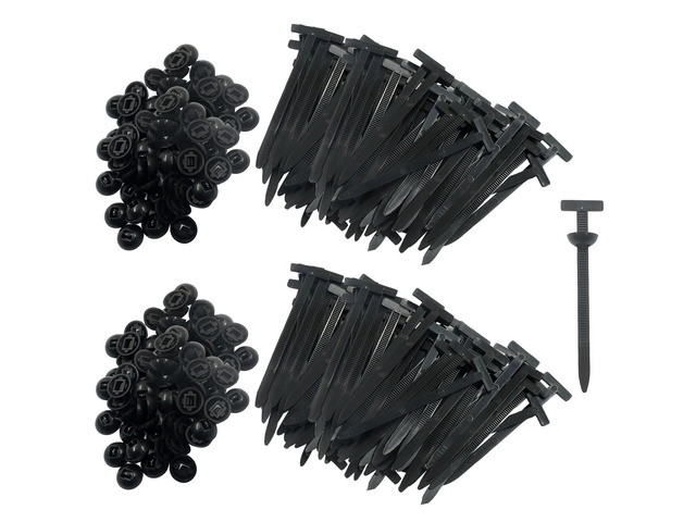 100 PCS Nylon Universal Cable Tie Buckle Self-Locking Zip Ties, Plastic Rivet Grip, UV-Resistant Fasteners, For Car Daily Repair
