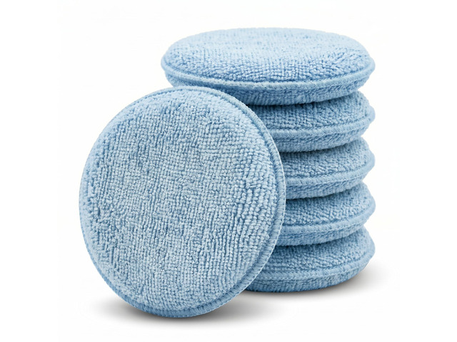 6 Pack 5 Inch Car Wax Applicator Pads Microfiber and Foam Reusable Pads for Buffing, Detailing and Fine Polishing, for Car Cleaning, Waxing and...