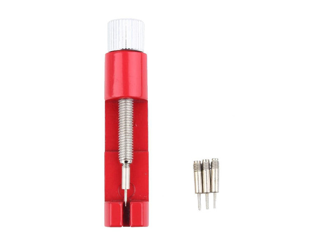 Watch Band Adjustable Tool, Metal Adjustable Watch Band Strap Bracelet Link Pin Remover Repair Tool Kit Portable Strap Length Adjustment (Red)