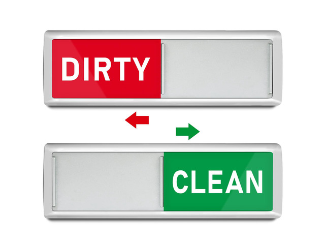 PSLER Dishwasher Magnet Clean Dirty Sign - Acrylic Slider Indicator Silver Clean Dirty Magnetic Indicator for Dishwasher & Refrigerator, Kitchen...