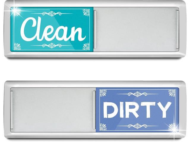 PSLER Dishwasher Magnet Clean Dirty Sign - Green & Blue Slide Tab Indicator Strong Magnetic Clean Dirty Indicator for Dishwasher, Kitchen Home...