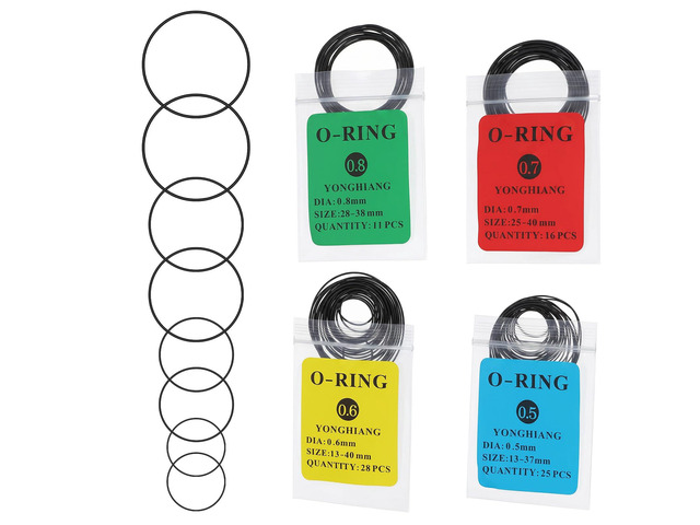 KFHENSMR 80Pcs Watch Gasket O Ring 0.5 0.6 0.7 0.8 mm Rubber Sealing Washer Replacement O Rings, Waterproof Rubber, for Repair Accessories Parts,...