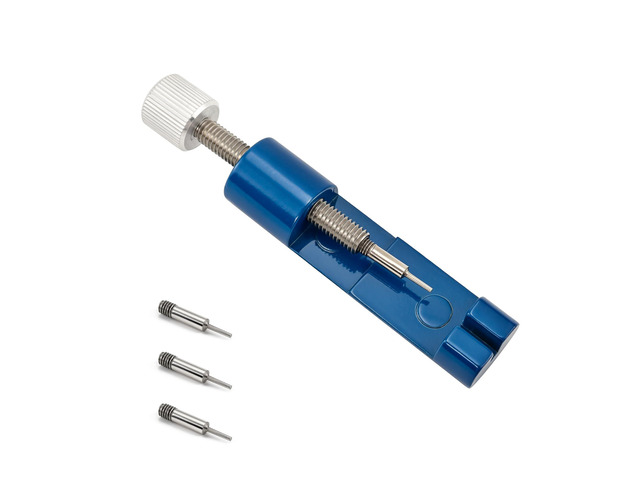 Watch Pin Remover Tool, Portable Watch Strap Adjustment Tool Watch Bracelet Remover, 3 Extra Pins, for Adjusting and Removing (Blue)