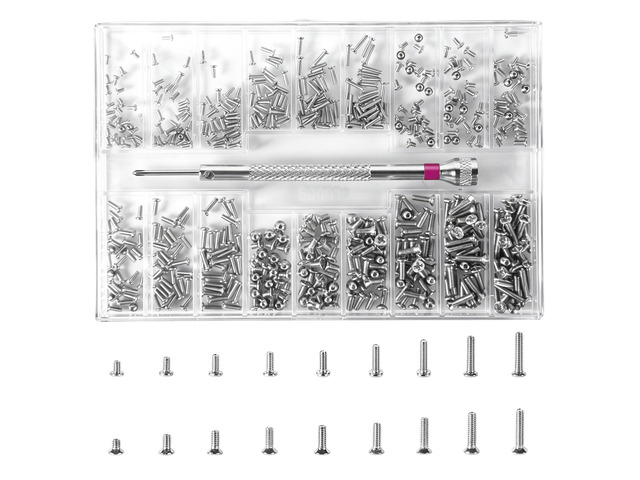 500-Pack Phillips Micro Self Tapping Screws Kit with Screwdriver Stainless Steel Micro Self-Tapping Screws, 18 Assorted Sizes with Screwdriver...