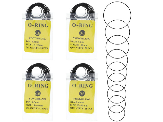 112Pcs O Ring Watch Gaskets, 0.6mm Watch Accessories 13-40mm Waterproof Rubber Watch Seal Washers Replacement Watches Repair Tools for Watches...