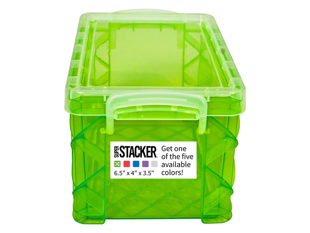 Super Stacker Index Card Box, 3 x 5 Inch Index Cards File Box (61613) Snap-tight lid and handles keep contents secure Stackable plastic box is...