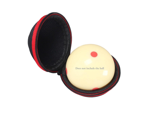 OUKENS Billiards Storage Box, Red/Black Clip On Cues Ball Case Holder Strap Design Circle Storage Bag Training Billiards Supplies for Attaching Cue...