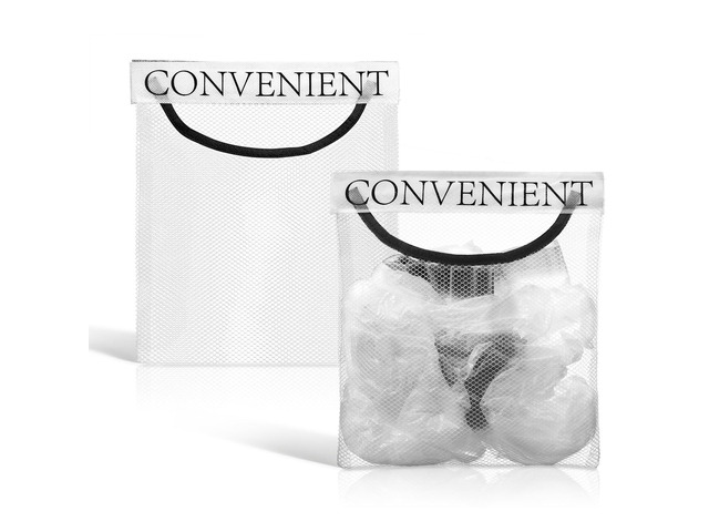 2 Pcs Grocery Bag Holder for Plastic Bags Wall Mount Mesh Convenient Storage Organizer Reusable Plastic Bag Dispenser Net Trash Bags Dispenser for...