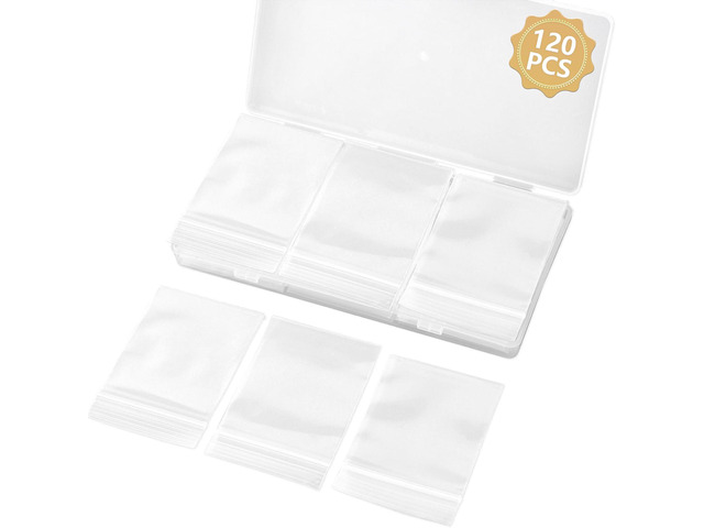 120 PCS Small Plastic Bags for Jewelry, 2' x 2.76' 2.4 Mil Thick Resealable Clear Poly Baggies Mini Zip Bags For Small Business, Storage,...