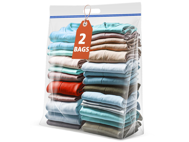 Jumbo Heavy Duty Plastic Storage Extra Large Bags, 25 Gallon 3.5 Mil Thick Clear Zipper Bags with Handles for Home, Travel and Moving 35' x 24', 2...