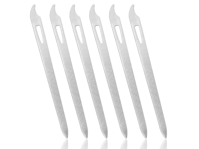 6 Pcs Metal Nail File, Nail Cleaner, Nails Files for Natural Nails Thin Durable Nail Filer with Cleaner Tip Manicure Pedicure Toenails Tools with...