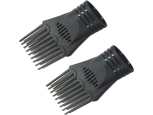 2Pcs Black Plastic Universal Blow Hair Dryer Comb Attachment for Straightening, Detangling - Nozzle Hairdressing Salon Comb,Styling Tools and...