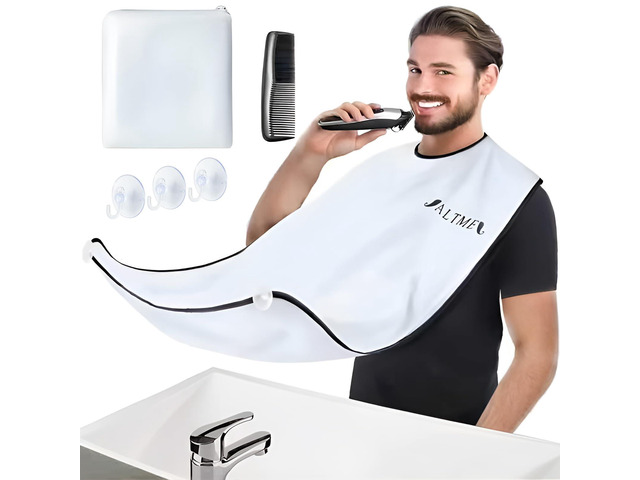 Beard Bib, Non-Stick Beard Apron, Waterproof Hair Trimming Catcher, Breathable Hair Catcher for Shaving, Premium Shaving Accessories for Men, Gifts...