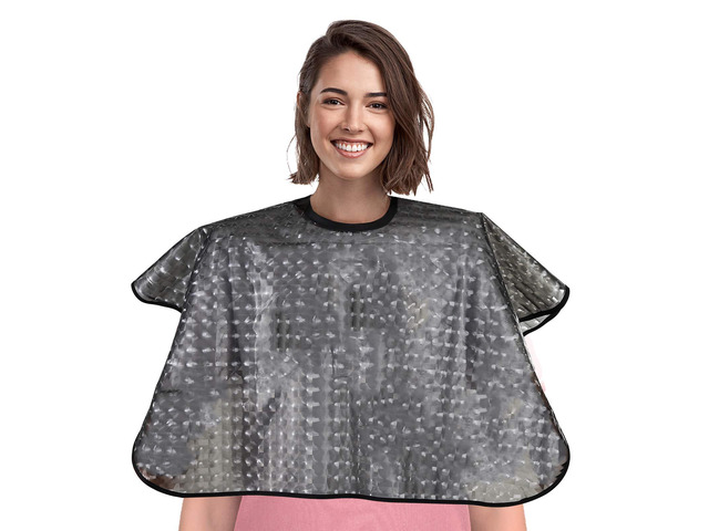 Short Waterproof Hair Dye Cape, Salon Cover for Hair Color,Shampoo Bleach & Chemical Proof Plastic Shower Apron for Makeup Artists Comb-out Beard...
