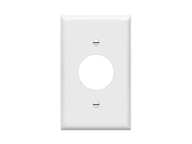 1.406' Hole Single Receptacle Outlet Wall Plate, Size 1-Gang 4.50' x 2.76', Polycarbonate Thermoplastic, 8851-W, White