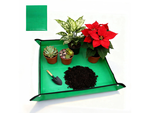 duuixcm 26' x 26' Repotting Mat for Indoor Plants - Waterproof Plant Potting Tray, Portable Gardening Mat for Succulents Soil Mess Control