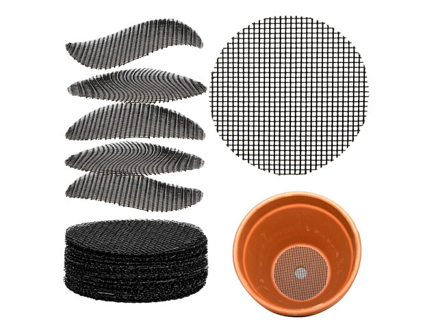 50 Plant Pots Hole Mesh Pad - MAQIHAN Flower Pot Mesh Mat Terrarium Potting Eye Mesh Mats Pot Substrate Barrier 2 Inch Net Bonsai Gardening Grid...