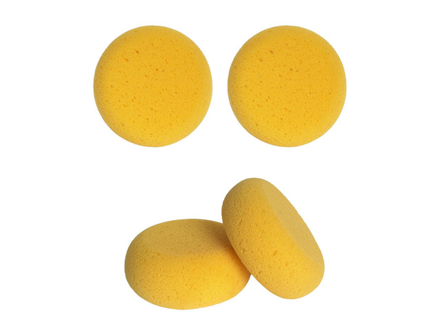 4 Pcs 3 Inch Round Painting Sponge Artist Pottery Clay Art Crafts Synthetic reusable elasticity soft yellow sponges for acrylic watercolor face,...