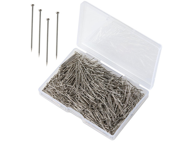 500Pcs Flat Head Sewing Pins, 1 Inch Straight Pins for Fabric, Heavy Duty Stainless Steel Pin with Box for Dressmaking, Crafts, DIY Projects,...