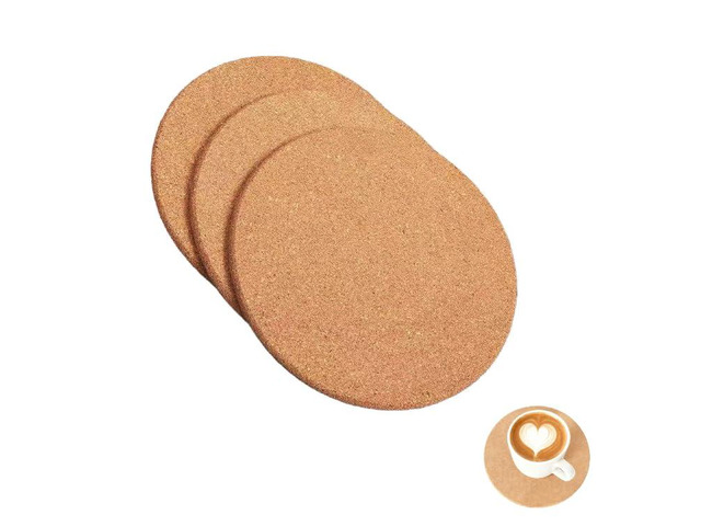 3-Pack 4' Cork Trivets for Hot Pots & Pans, Thick Heat Resistant Pads - Protect Countertops from Burns, Natural Kitchen Hot Pad, Rustic Farmhouse...